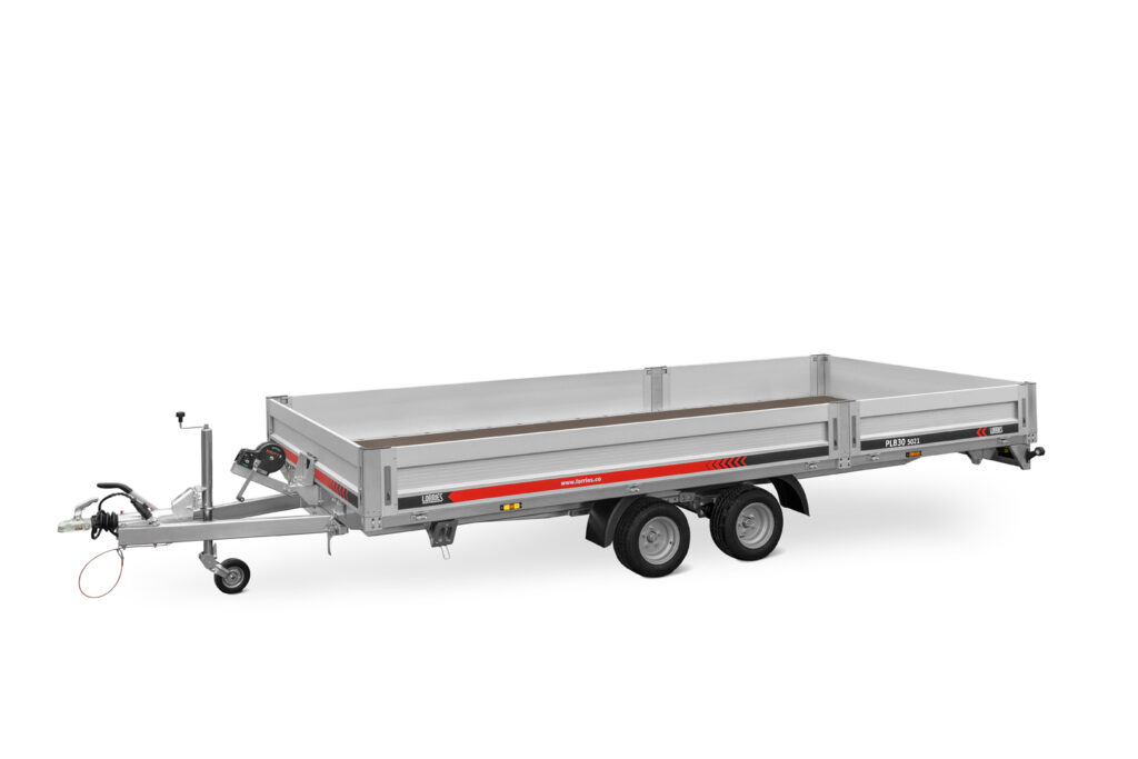 tow truck trailer with aluminum sides, GVW 3000 kg, 5 meters