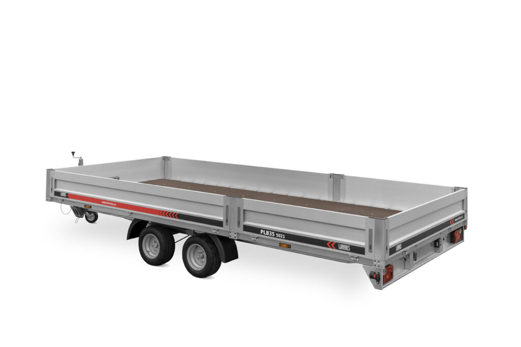 tow truck trailer with aluminum sides, GVW 3500 kg, 5 meters