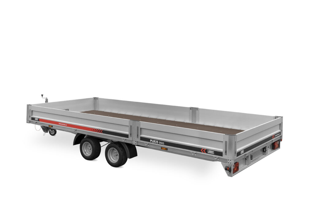 przyczepa laweta z burtami aluminiowymi dmc 3500 kg 5,5 metra
