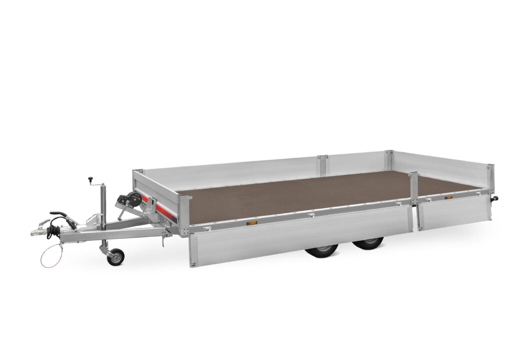 remorque de dépanneuse avec côtés en aluminium, longueur 4,5 mètres